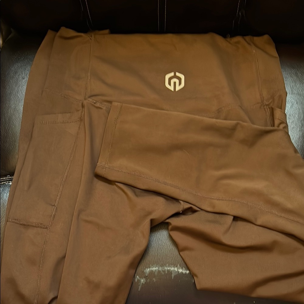 Womens Brown leggings w pockets